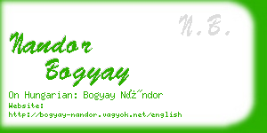 nandor bogyay business card